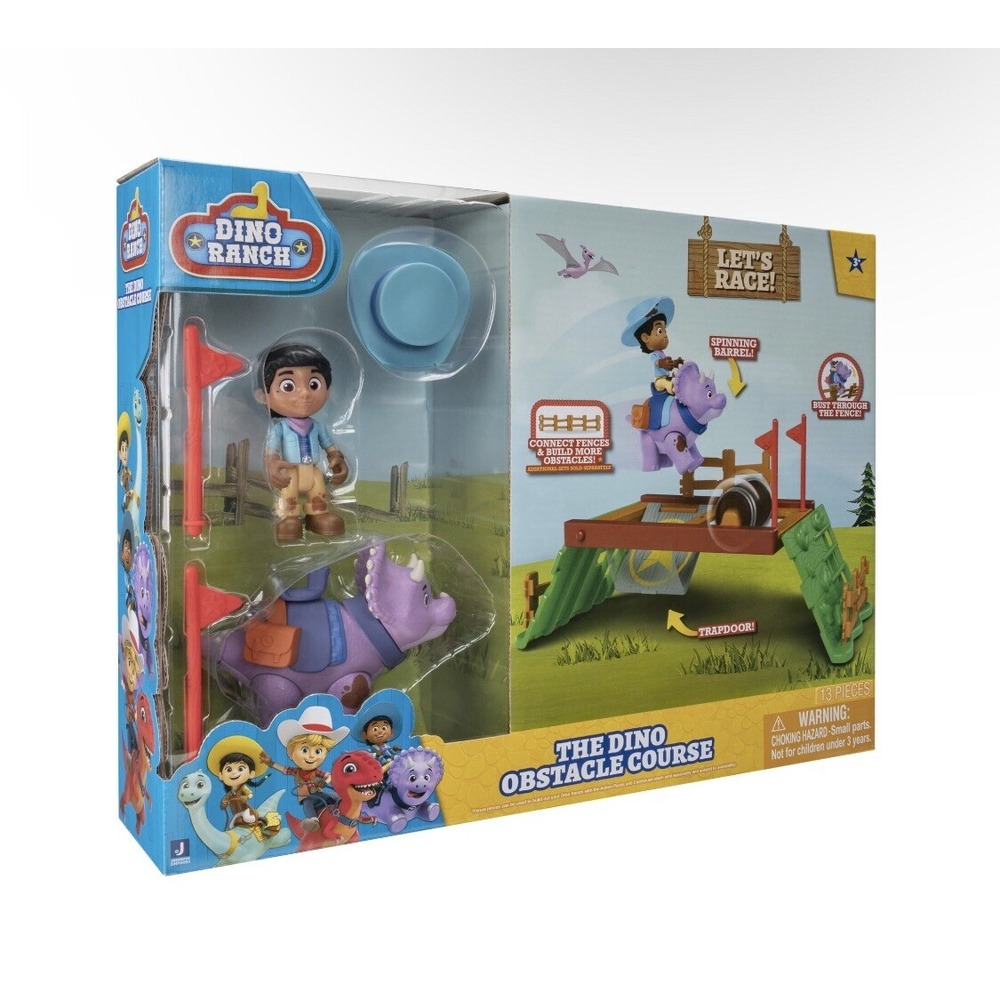 Dino Ranch Lets Race The Dino Obstacle Course 13 Piece - New in box